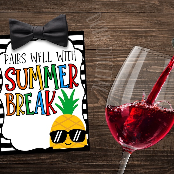 Pairs well with summer break - Summer Tag- School Break - Summer Break Printable - Teacher Gift- PTO PTA