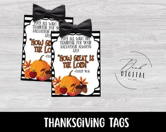 Thanksgiving Scripture Tag: Church Fall Treat Label (PDF)