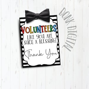 Volunteer Appreciation Gift Tag: Thank You Printable (PDF)