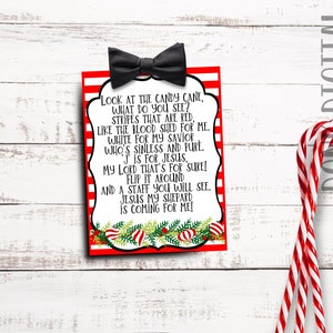 Candy Cane Legend Christmas Printable Tags: Sunday School (PDF)