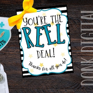 You're the REEL deal - Happy Nurses Week - Nurse Tags- Nurse Week Gift- Badge Reel tag