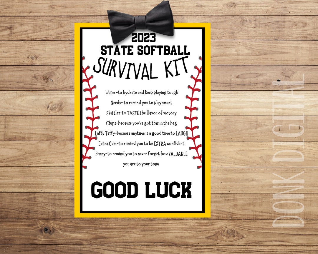 State Softball Survival Kit Team Gift Printable Sports Etsy