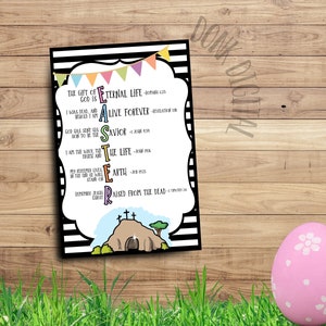 Easter Bible Verse Story Easter Religious Easter Sunday School Printable Preaching image 2