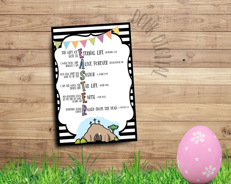 Easter Bible Verse Story Easter Religious Easter Sunday School Printable Preaching image 2