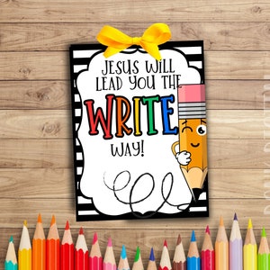 Jesus wird dich den SCHREIBEN Weg führen - Sonntagsschule Printable - Kirche Printable - Religiöse Tags