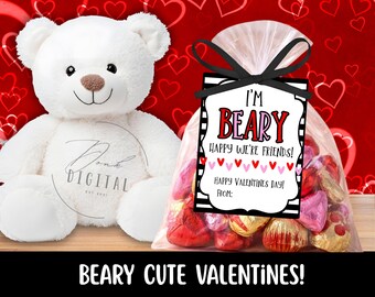 Bear Valentine's Day Cards: (Printable PDF)