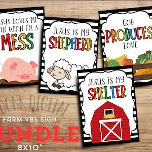 Farm VBS Sign Bundle: Sunday School Church Printables (PDF)