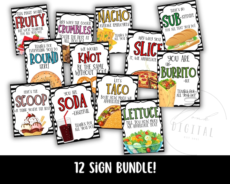 Appreciation Sign Bundle: Printable (PDF) - Etsy