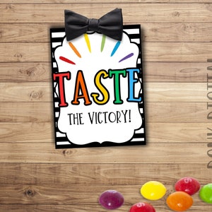 Taste the Victory Gift Tags: Sports Team Candy Tag (PDF File)