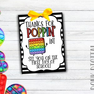 Thanks for poppin in -Student Gift - Classroom gift - Teacher Printable- Back to school tag