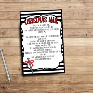 Christmas Nail- Christmas Poem - Christmas Tags- Sunday School ...