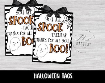 Halloween Appreciation Treat Tags: Appreciation Favor (PDF File)