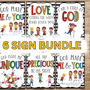 Faith and Diversity sign Bundle - 8x10- Sunday School Printable - Church Printable - Religious Tags- VBS