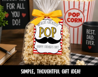 Fathers Day Popcorn Tags: printable (PDF)