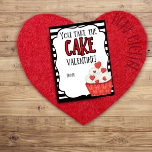 Snack Cake Valentine Tags: Cupcake Design (PDF)