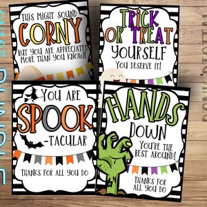 PACOTE de sinal de agradecimento de Halloween - Apreciação do funcionário - Almoço do professor - Obrigado de Halloween - Apreciação da equipe - Temas PTO PTA