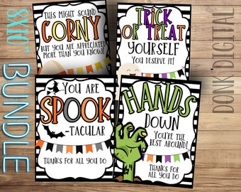 Halloween Appreciation Sign BUNDLE- Employee Appreciation- Teacher Lunch-Halloween Thank you -Staff Appreciation-PTO PTA Themes