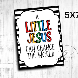 Little Jesus Sign: Sunday School Printable (5x7 PDF)