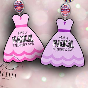 Princess valentines- Valentines Favors- Classroom Valentines- Printable Valentines- Girly Valentines