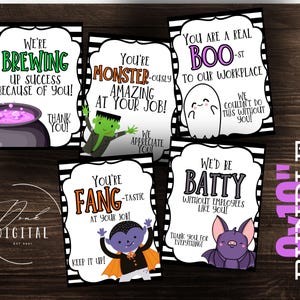 HALLOWEEN Appreciation Sign BUNDLE- Employee Appreciation- Teacher Lunch-8x10 signs-Staff Appreciation-