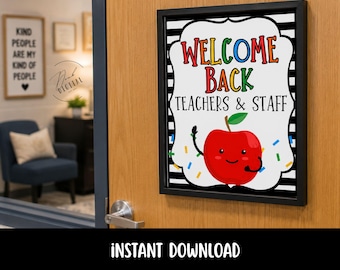 Panneau de bienvenue pour les enseignants et le personnel : décoration de la salle de classe (PDF)