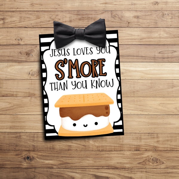 Jesus loves you S'MORE than you know - Sunday School Printable - Church Printable - Religious Tags