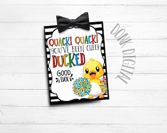Cheer Ducked Favor Tags – Good Luck Team Gift (PDF Download)
