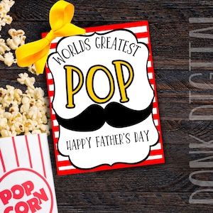 Worlds Greatest POP- Happy Fathers Day Tag- Fathers Day Gift