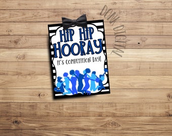 Hip HIp Hooray it's competition day- Good Luck Favor Tags- PDF file Instant Download -  Team Gift Tags- Competition Gift