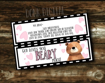 God Loves You Beary Much Baggie Topper - John 3:16 (PDF)