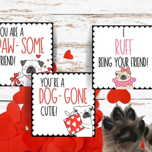 Dog Valentine&#39;s- Printable Valentines - Class Valentine Hand out - School Valentines- Valentine Favors -  Happy Valentines Day