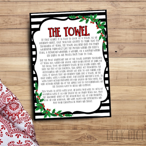 Christmas towel Poem- Bible verse- religious Christmas - Church Printable - Christmas Towel