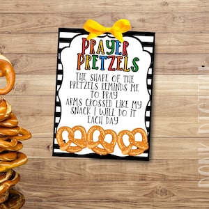 Prayer Pretzels Tag - Sunday School Printable - Church Printable - Religious Tags- VBS