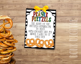 Prayer Pretzels Tag - Sunday School Printable - Church Printable - Religious Tags- VBS