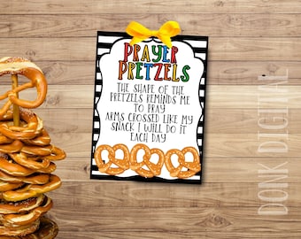 Prayer Pretzels Tag - Sunday School Printable - Church Printable - Religious Tags- VBS