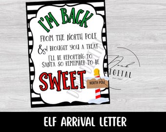 Elf Arrival Note: 'I'm Back' Christmas Tradition (PDF)