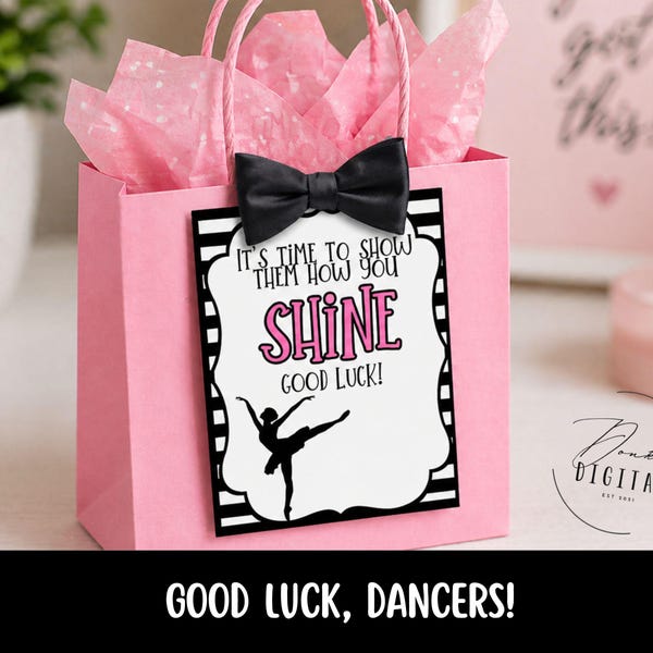 Etiquetas de regalo de buena suerte para bailarines: Recuerdos de equipo imprimibles (PDF)