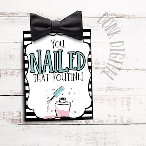 You NAILED that Routine - Cheerleader Good Luck Favor Tags - PDF Datei Instant Download - Gymnastik Geschenkanhänger - Team Geschenkanhänger -