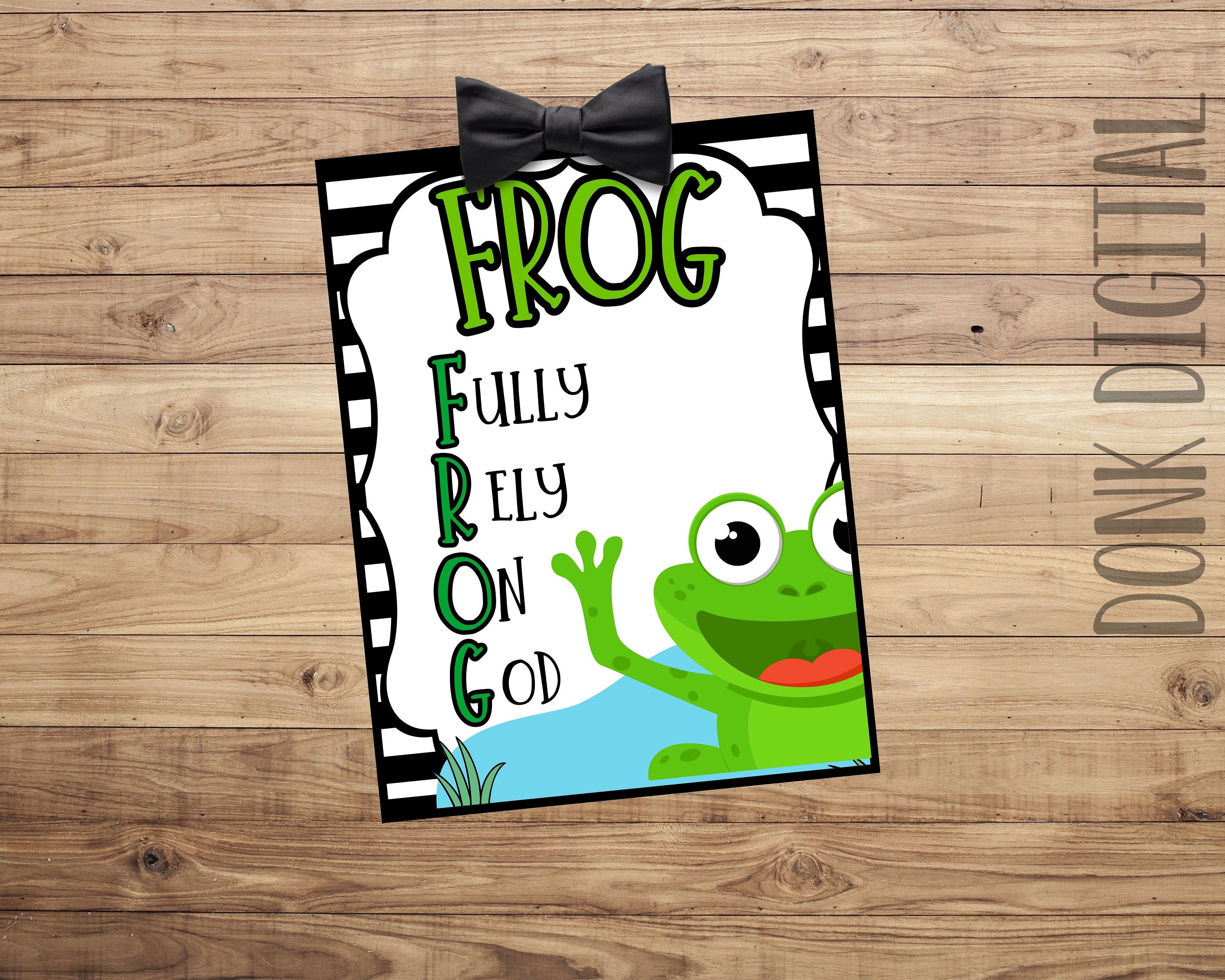 FROG tag - Sunday School Printable - Church Printable - Religious Tags