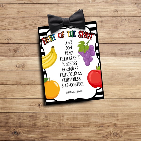 Fruit of the Spirit- Sunday School Printable - Church Printable - Religious Tags