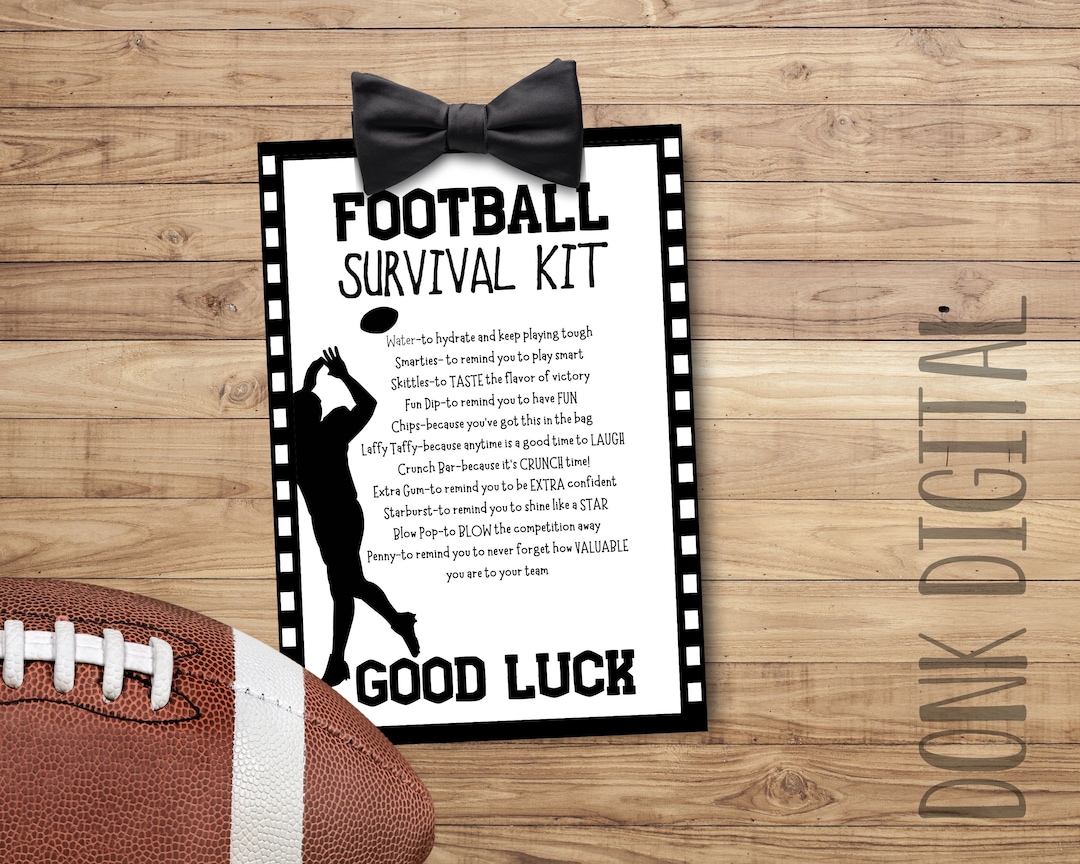 FOOTBALL Survival Kit Team Gift Printable Sports Tags Football Gift