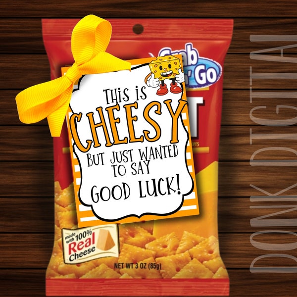 This is CHEESY but just wanted to say Good LUck - Good Luck Favor Tags- PDF file Instant Download -  Team Gift Tags- Competition Gift