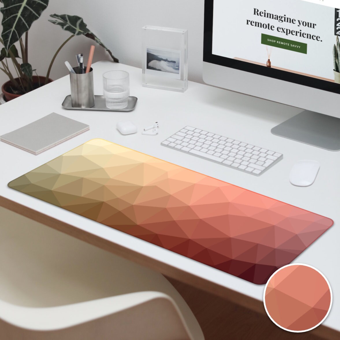 Large Desk Mat Mouse Pad 31 x 12 Geometric Etsy