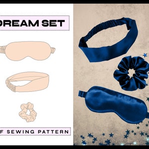 PDF Dream Set | diy | Digital SEWING Pattern | Tutorial | Headband Sleep Mask Scrunchie Gift Holiday | Instant Download | A4, A0, Letter