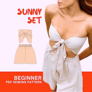 Patrón de costura Sunny Set: Top sin tirantes y pantalones cortos (Descargar PDF)