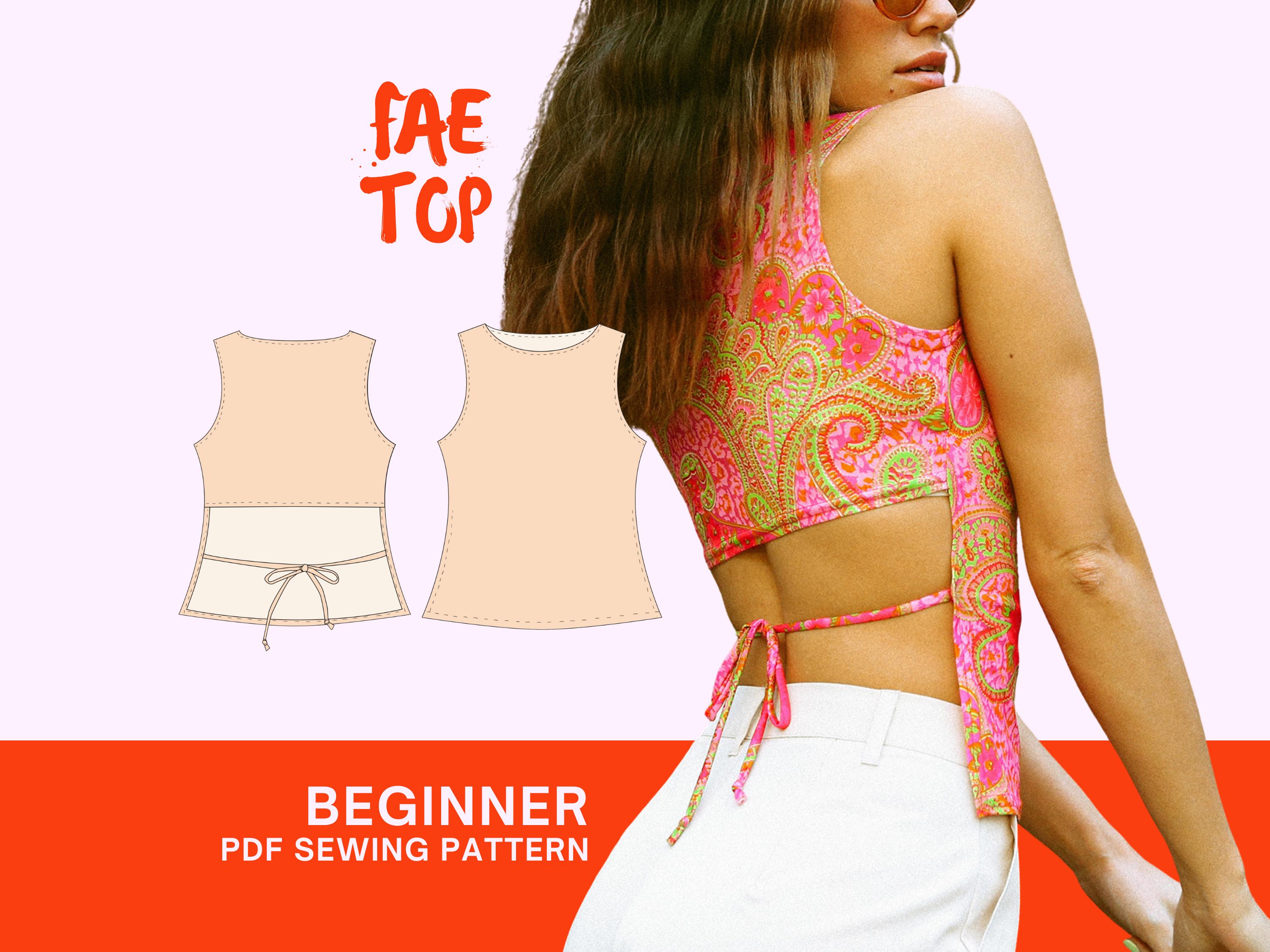 Fae Top Sewing Pattern: Y2K Cutout Backless Crop (PDF Pattern) - Etsy