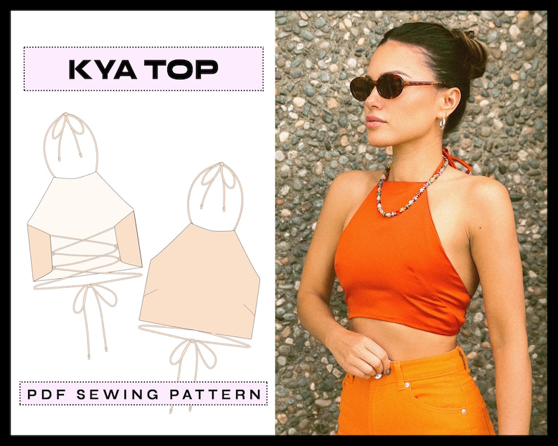 PDF Kya Top Digital SEWING Pattern Y2K Cutout Backless Crop Etsy
