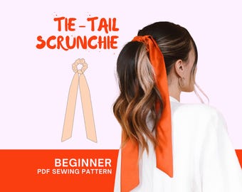 Tie-Tail Scrunchie Sewing Pattern: DIY Scarf Bow (PDF Download)