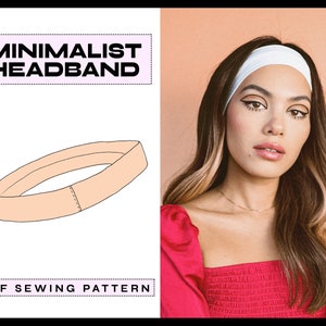 PDF Minimalist Headband | diy | Digital SEWING Pattern | Tutorial | Vintage Elastic Hair Accessories | Instant Download | A4, A0, Letter