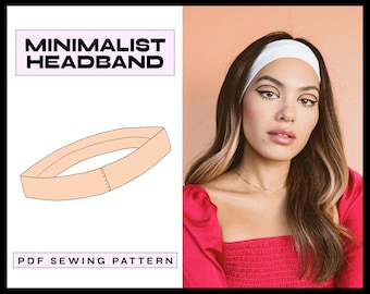 PDF Minimalist Headband | diy | Digital SEWING Pattern | Tutorial | Vintage Elastic Hair Accessories | Instant Download | A4, A0, Letter